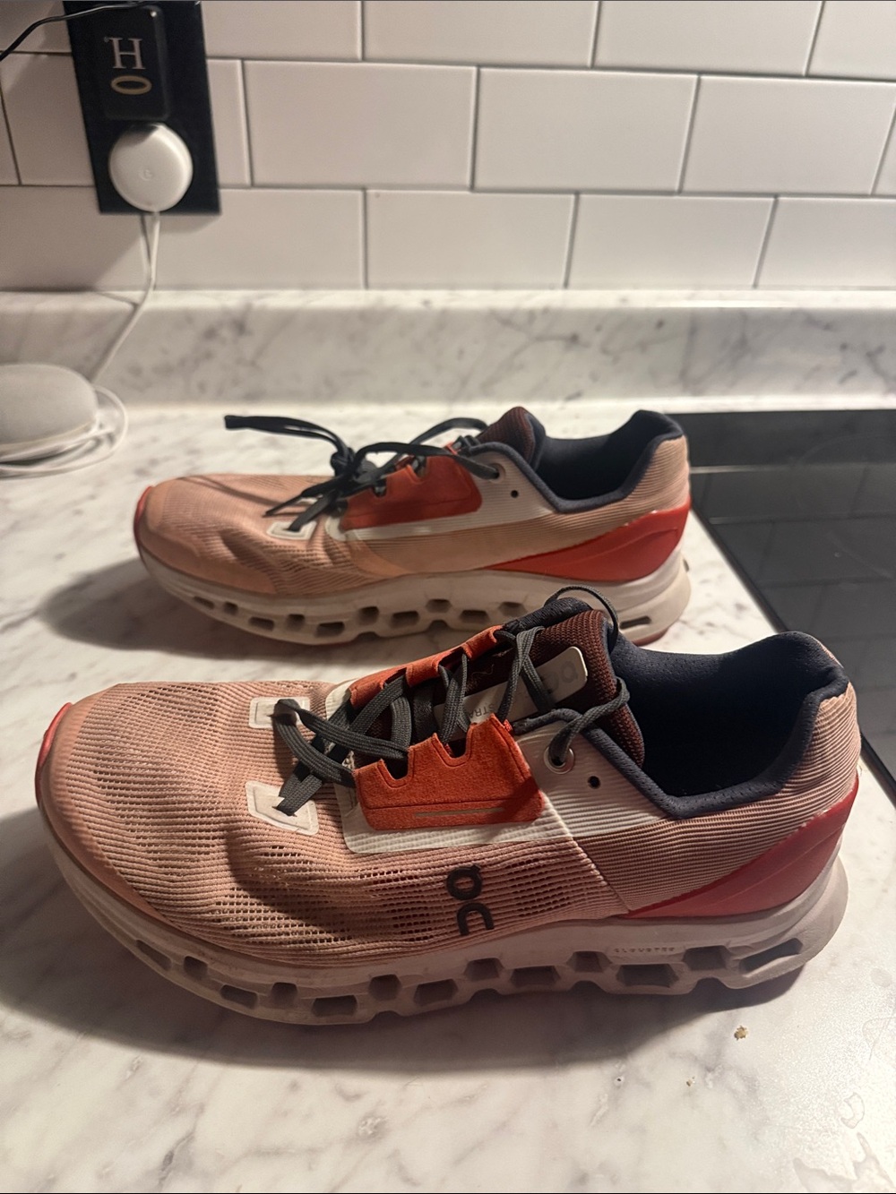On Running Women’s CloudStratus Athletic Sneakers in Coral and Orange